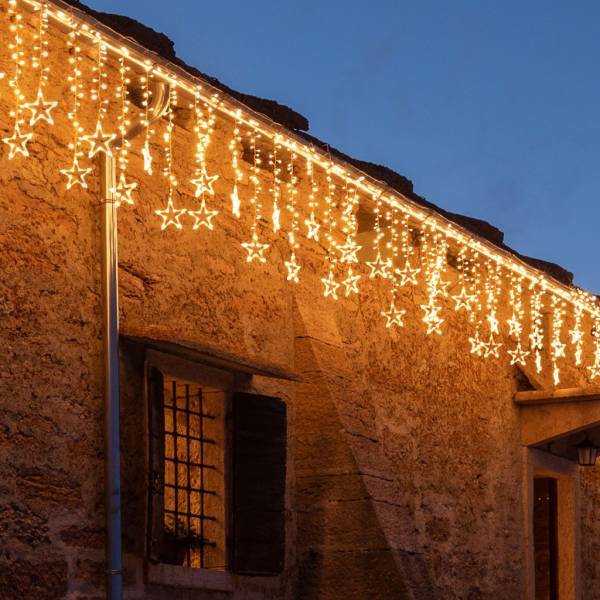 Lotti - Guirlande stalactite étoiles lumineuses 5M H105cm LED blanc chaud extensible 8 modes Télécommande IP44 SMART Connect 31V Lotti - Image 7