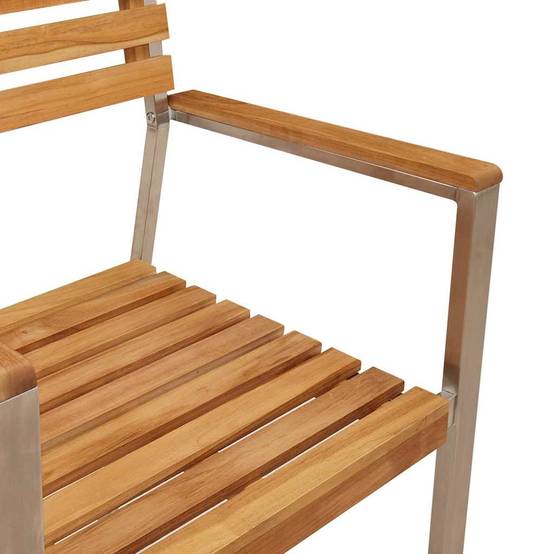 ComfortXL - Salon de Jardin Repas Teck Massif 5 Pièces 4 Personnes pour Terrasse Marron – ComfortXL Outdoor Living - Image 3