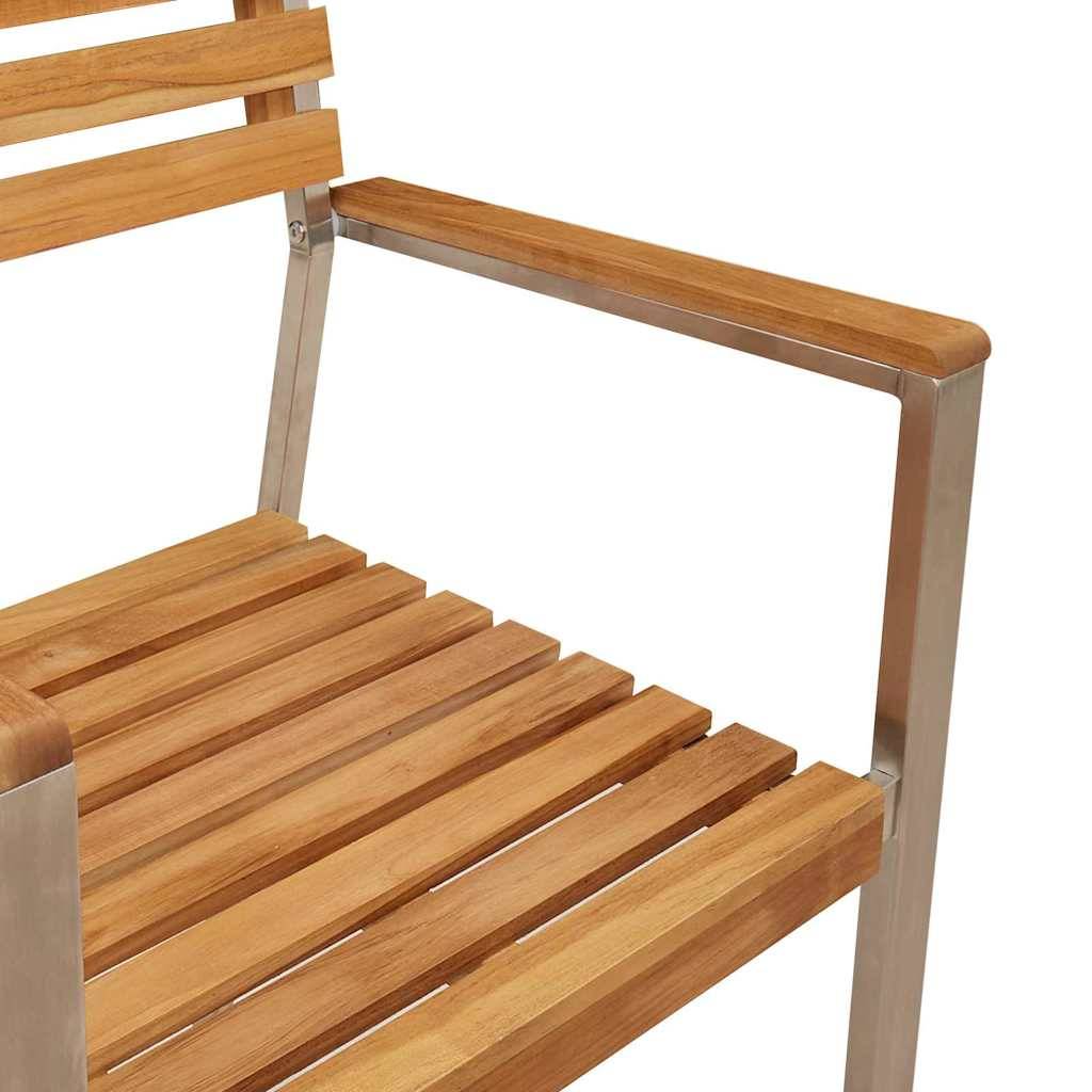 ComfortXL - Salon de Jardin Repas Teck Massif 5 Pièces 4 Personnes pour Terrasse Marron – ComfortXL Outdoor Living - Image 3