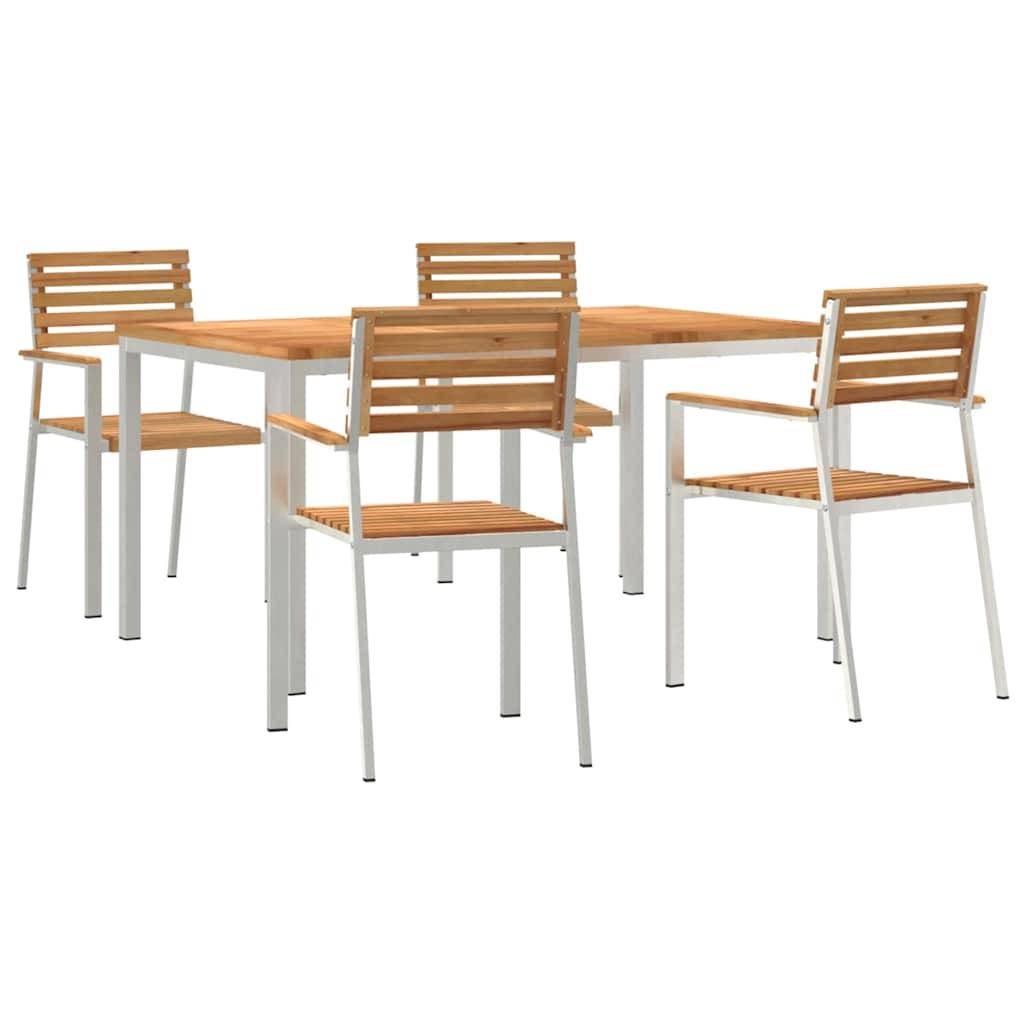 ComfortXL - Salon de Jardin Repas Teck Massif 5 Pièces 4 Personnes pour Terrasse Marron – ComfortXL Outdoor Living - Image 2