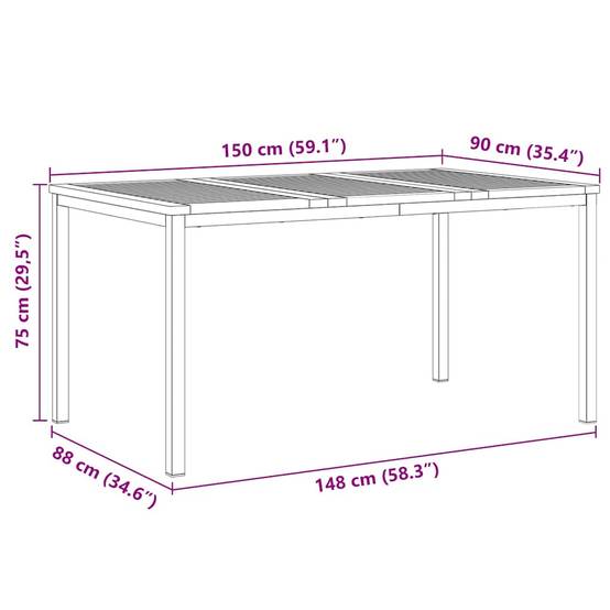 ComfortXL - Salon de Jardin Repas Teck Massif 5 Pièces 4 Personnes pour Terrasse Marron – ComfortXL Outdoor Living - Image 4