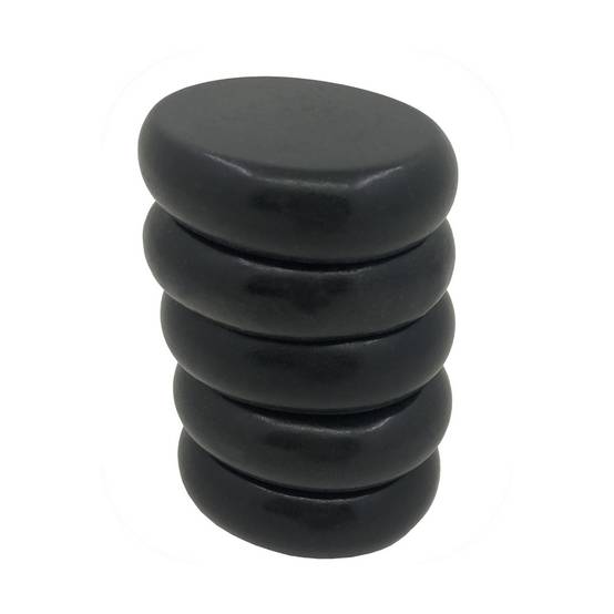 Set de 5 Pierres pour Massage Aux Pierres Chaudes – Pierre de Basalt (Roche Volcanique Naturelle) – 5 Pierres de 6cm x 5cm – Sun&Sia - Image 5