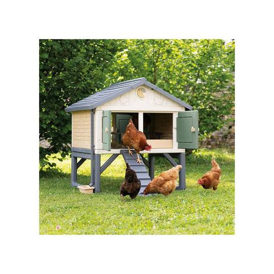 Smoby - Poulailler d’extérieur pour 5 poules en plastique recyclé, traitement anti UV, 4 portes d’accès - SMOBY - Image 2