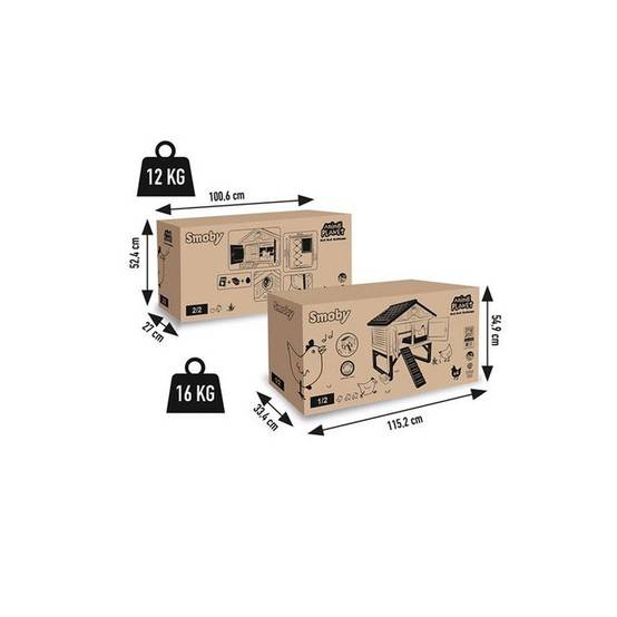 Smoby - Poulailler d’extérieur pour 5 poules en plastique recyclé, traitement anti UV, 4 portes d’accès - SMOBY - Image 8