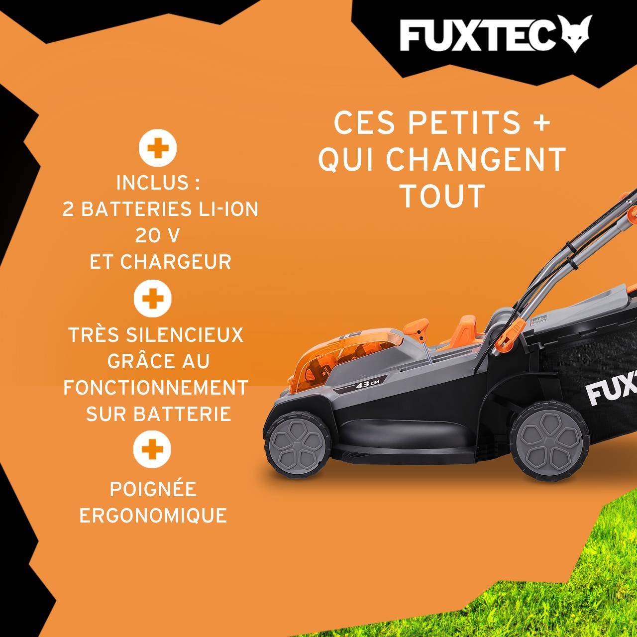 FUXTEC - Tondeuse à gazon sans fil FUXTEC FX-E2RM43PROSET - Image 3