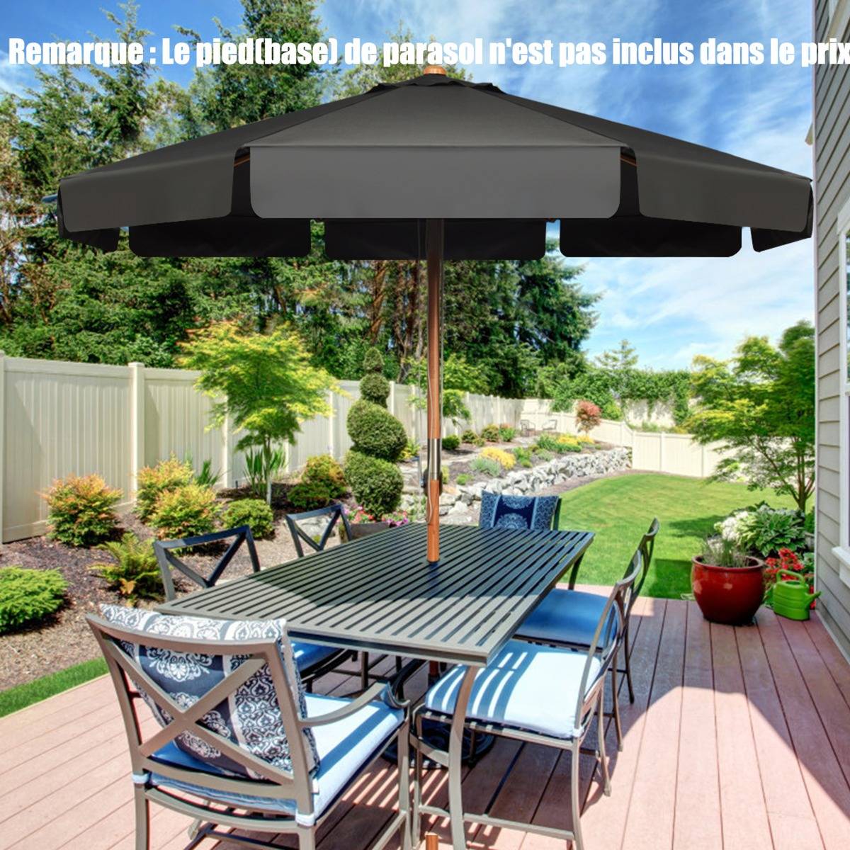 Maison Chic - Parasol Inclinable Ø300x253CM avec Manivelle Anti-UV Protection Solaire Toile Polyester - Image 3