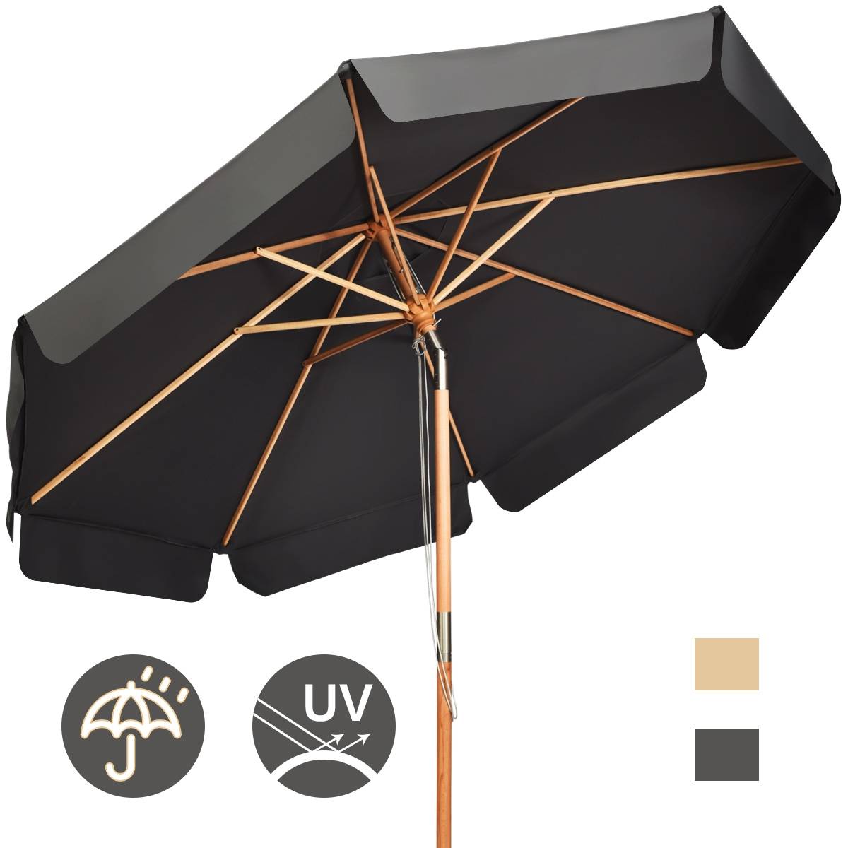Maison Chic - Parasol Inclinable Ø300x253CM avec Manivelle Anti-UV Protection Solaire Toile Polyester - Image 1