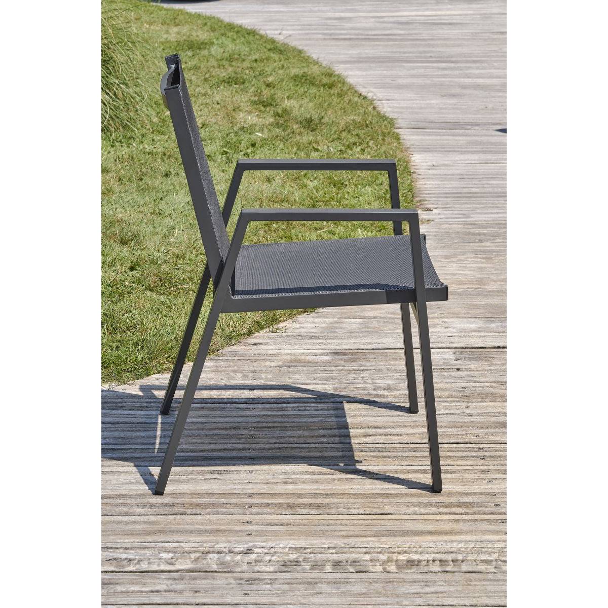 Dcb Garden - Fauteuil de jardin empilable en textilène et aluminium Floride - Image 7