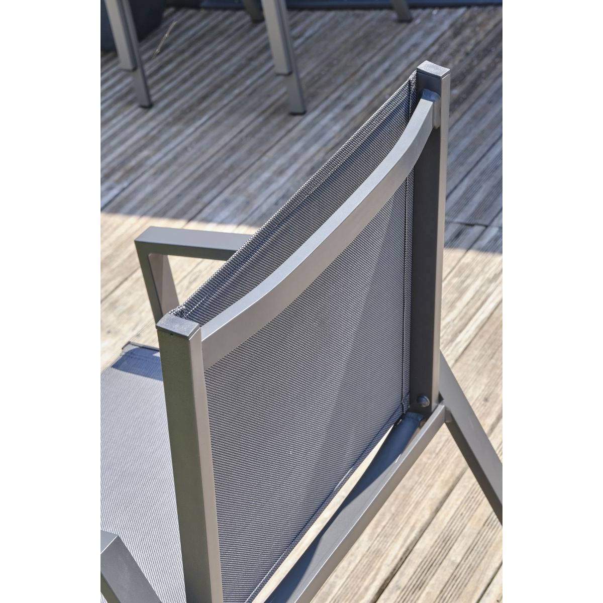 Dcb Garden - Fauteuil de jardin empilable en textilène et aluminium Floride - Image 5