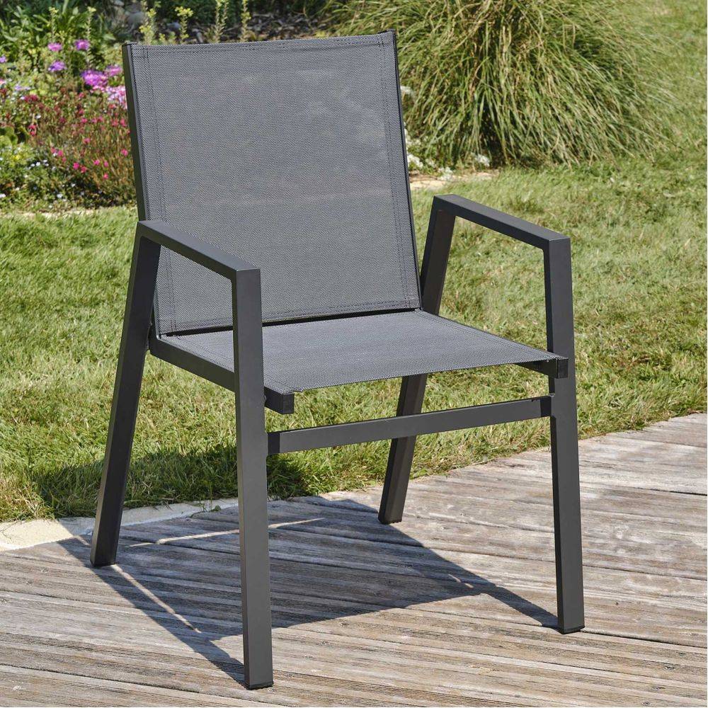 Dcb Garden - Fauteuil de jardin empilable en textilène et aluminium Floride - Image 2