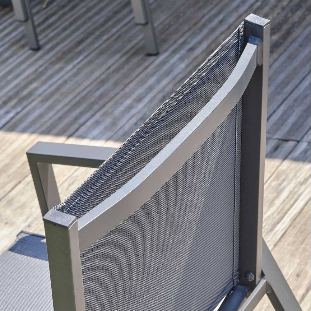 Dcb Garden - Fauteuil de jardin empilable en textilène et aluminium Floride - Image 4