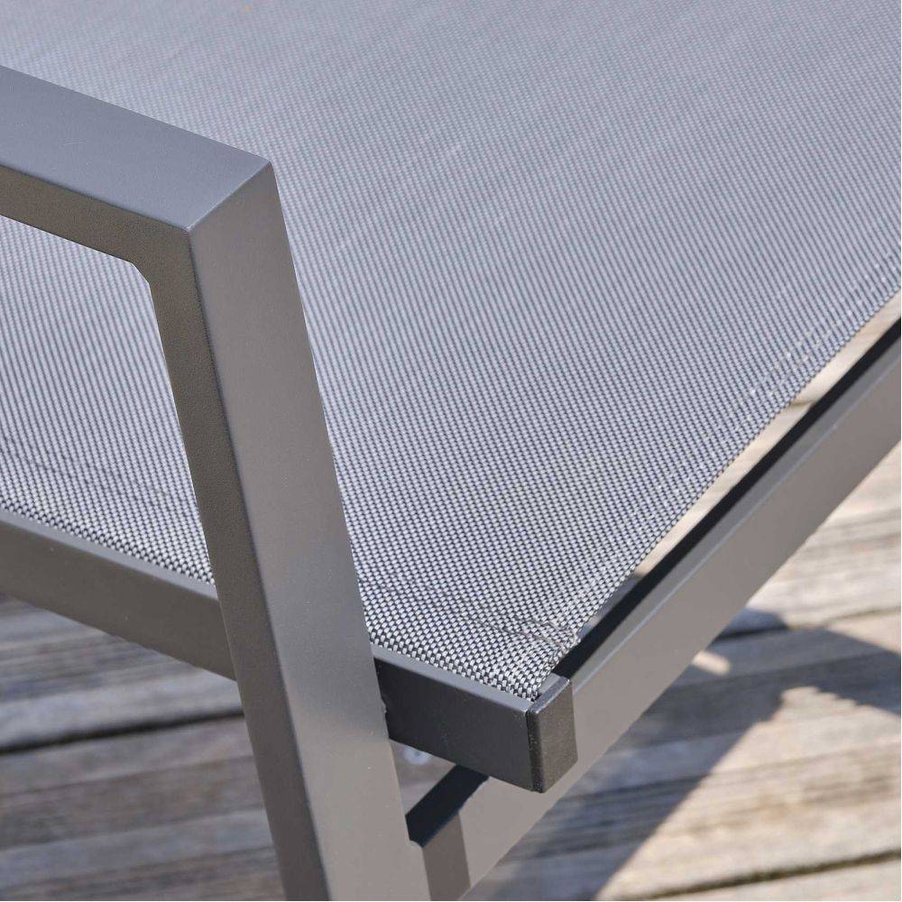 Dcb Garden - Fauteuil de jardin empilable en textilène et aluminium Floride - Image 3
