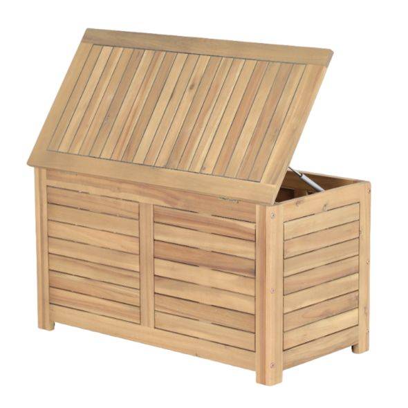 Coffre de jardin TERA en bois d'acacia blanchi FSC 90x45x50 cm Beau Rivage - Image 6