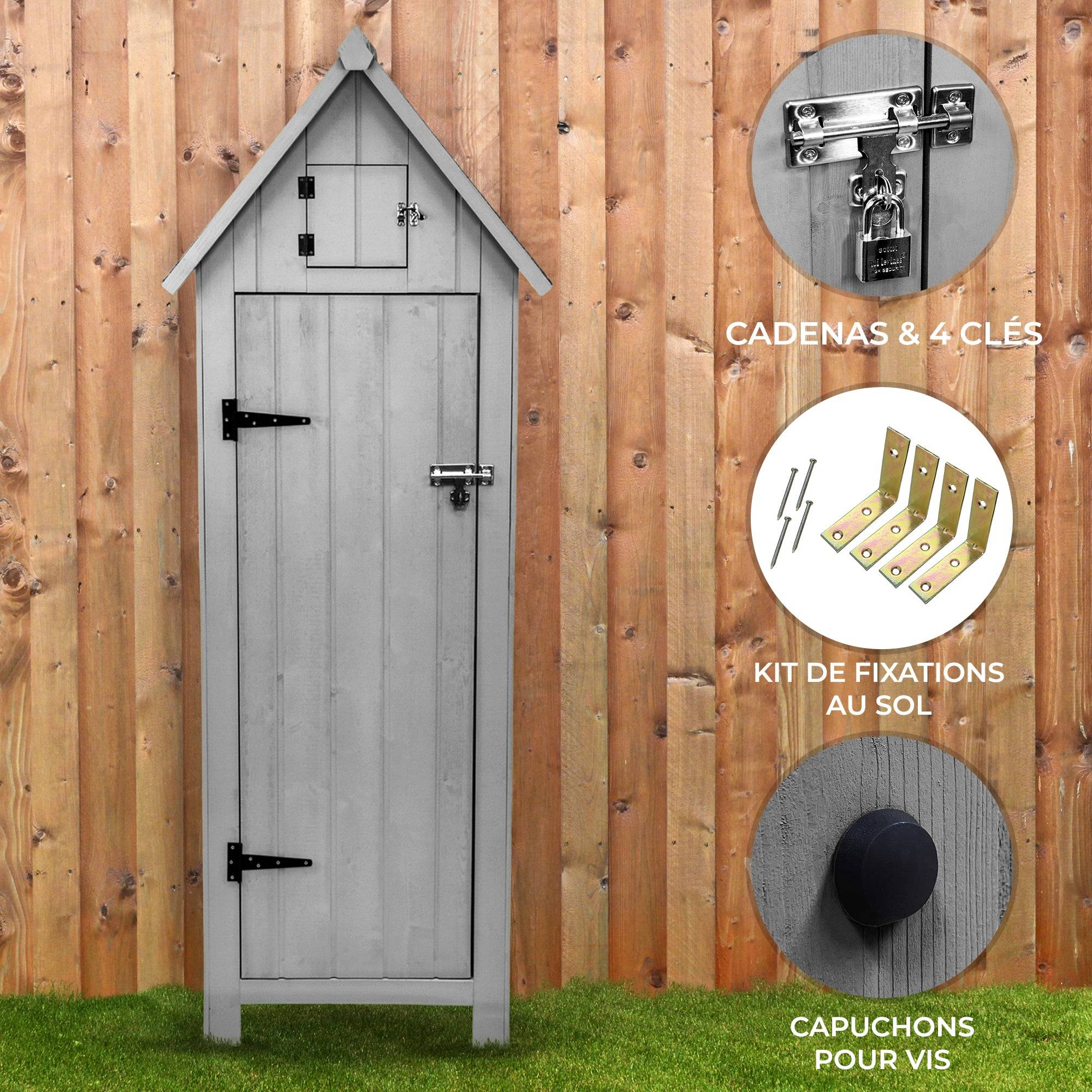 Monstershop - Abri de Jardin en Bois - Gris - Image 2