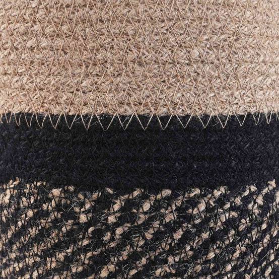 Ensemble de 2 pots à plantes jute naturel et noir 21 x 21 x 21 cm - PANGIVO - Image 4