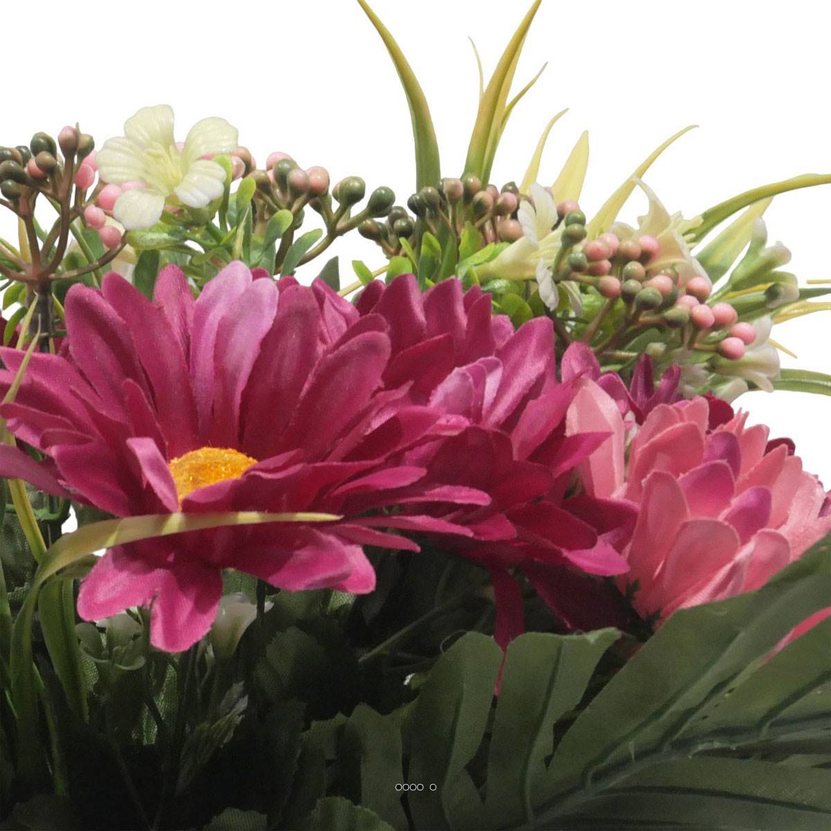 Artificielles - Jardinière fleurs artificielles pour les tombes gerbera et Mini fleurs Pourpre - couleur: Pourpre 340 - Image 3