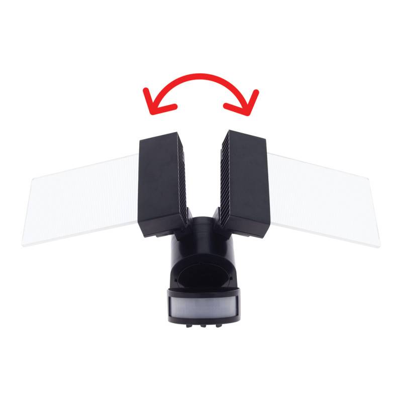 Xanlite - Projecteur mural PMMA 2 têtes 30W (2x15W), IP44, détecteur de mouvement, 2100 lumens, Blanc froid - PR30WM2TFLD - Image 6