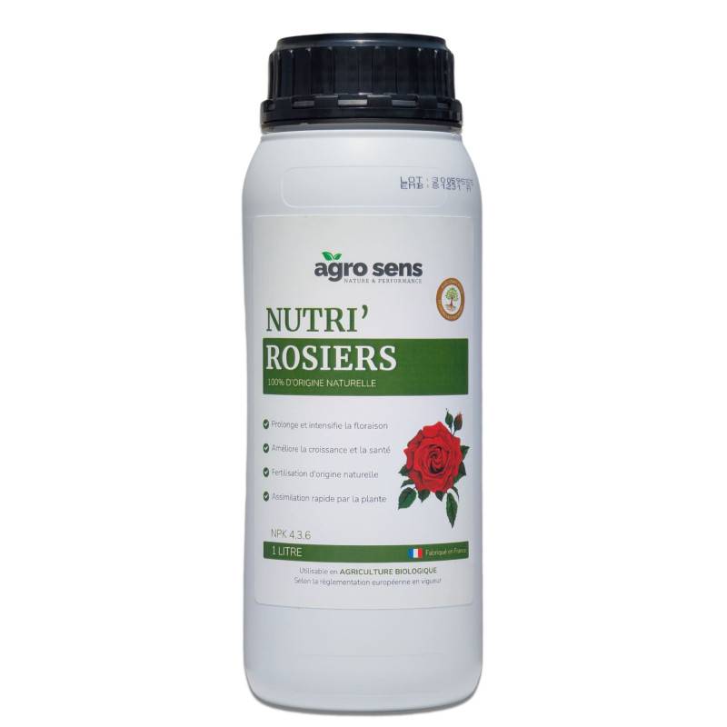 Nutri Rosiers - Engrais liquide pour rosiers et plantes fleuries - 1 litre (500 litres de préparation) - Image 1
