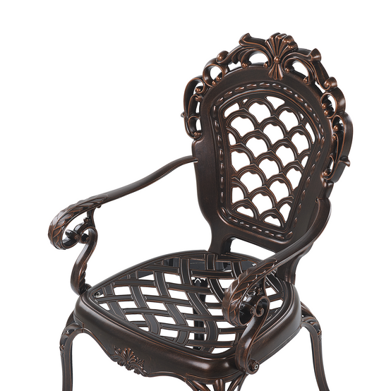 Beliani - Chaise de jardin Aluminium Marron foncé LIZZANO - Beliani - Image 6