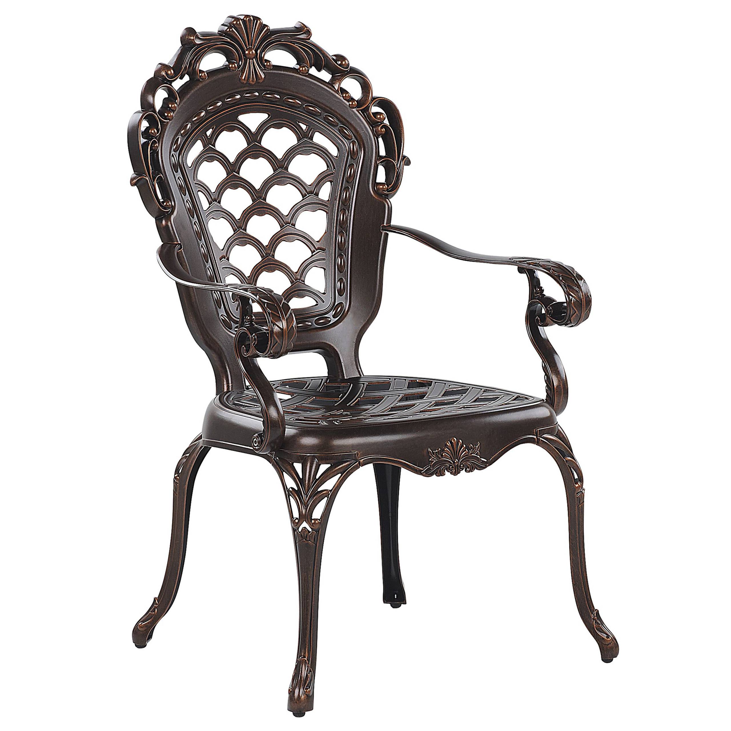 Beliani - Chaise de jardin Aluminium Marron foncé LIZZANO - Beliani - Image 3