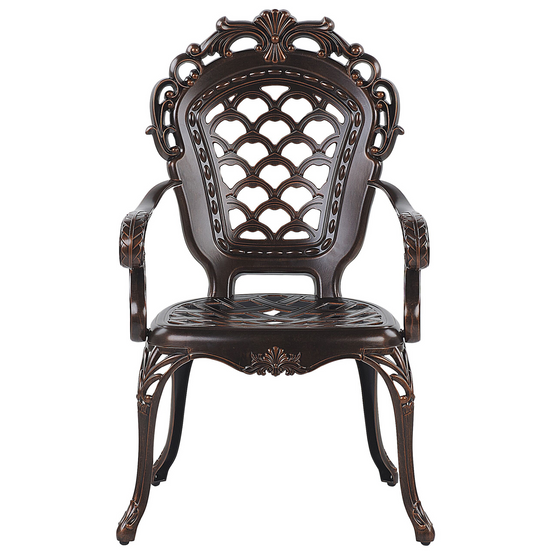 Beliani - Chaise de jardin Aluminium Marron foncé LIZZANO - Beliani - Image 4