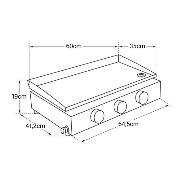 Cook in Garden - Plancha à gaz 3 brûleurs 6 kW 59 × 34 cm pour 8 personnes 3B Cook’in Garden - Image 10