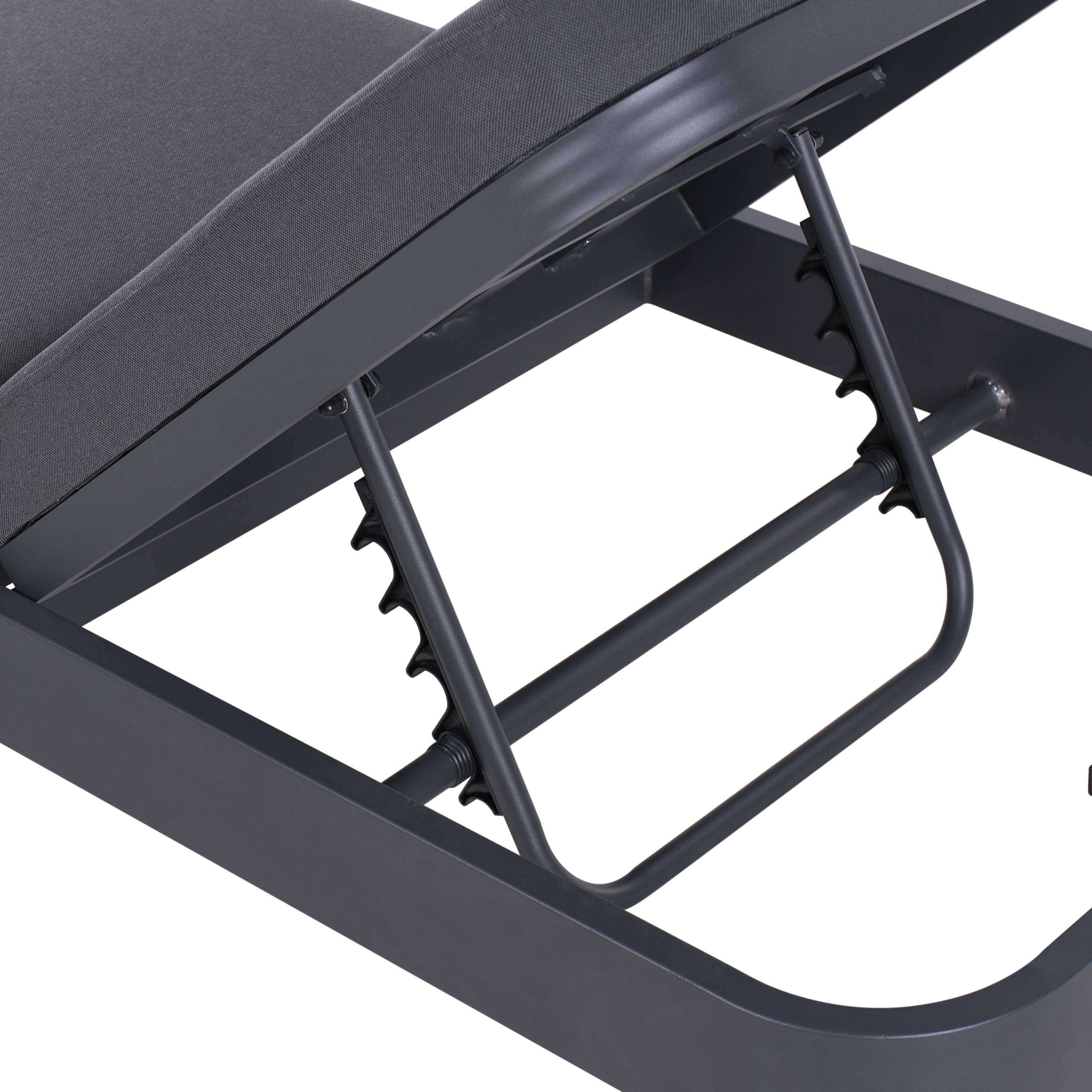 Beliani - Chaise longue Aluminium Gris graphite NETTUNO - 65x194x73- Beliani - Image 6