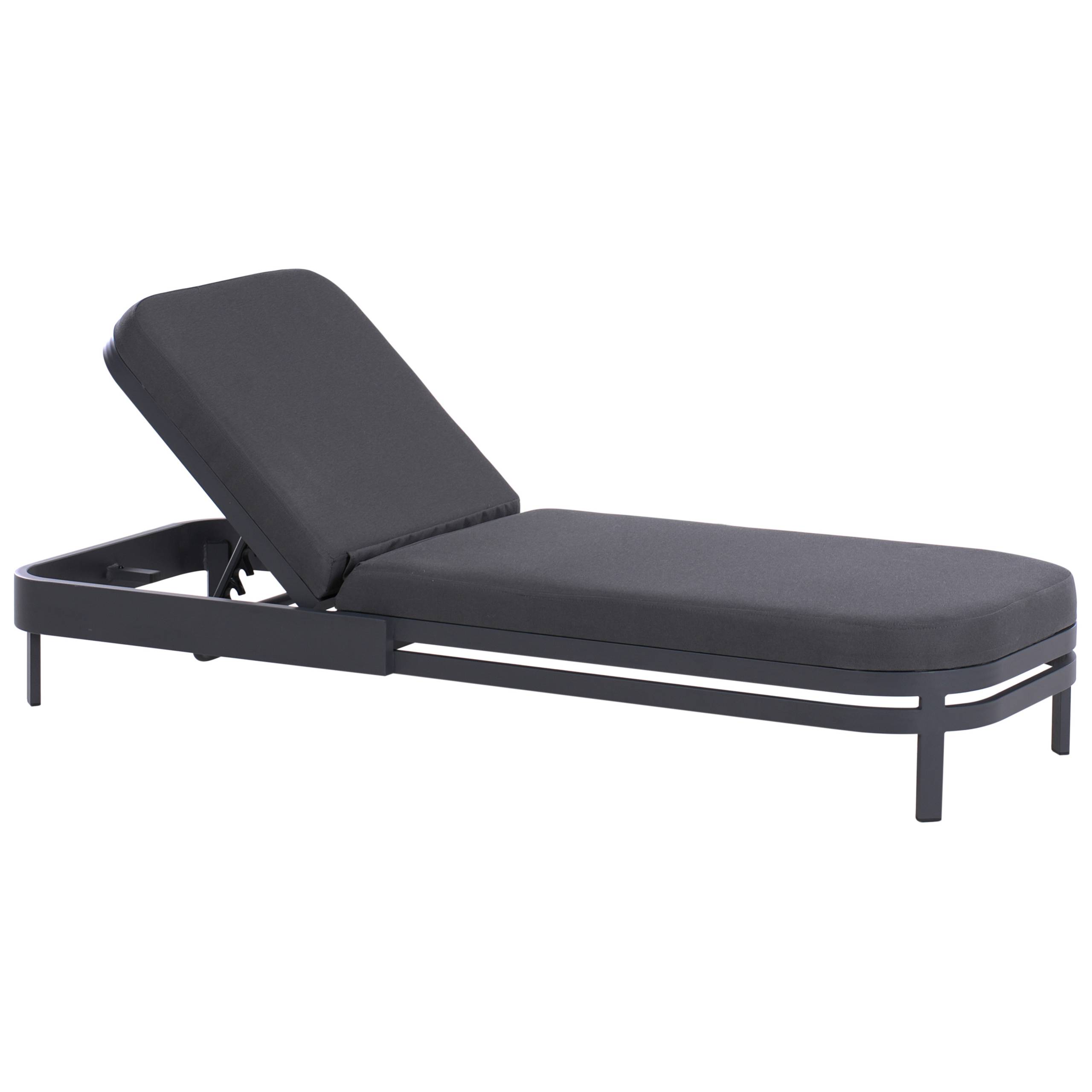 Beliani - Chaise longue Aluminium Gris graphite NETTUNO - 65x194x73- Beliani - Image 2