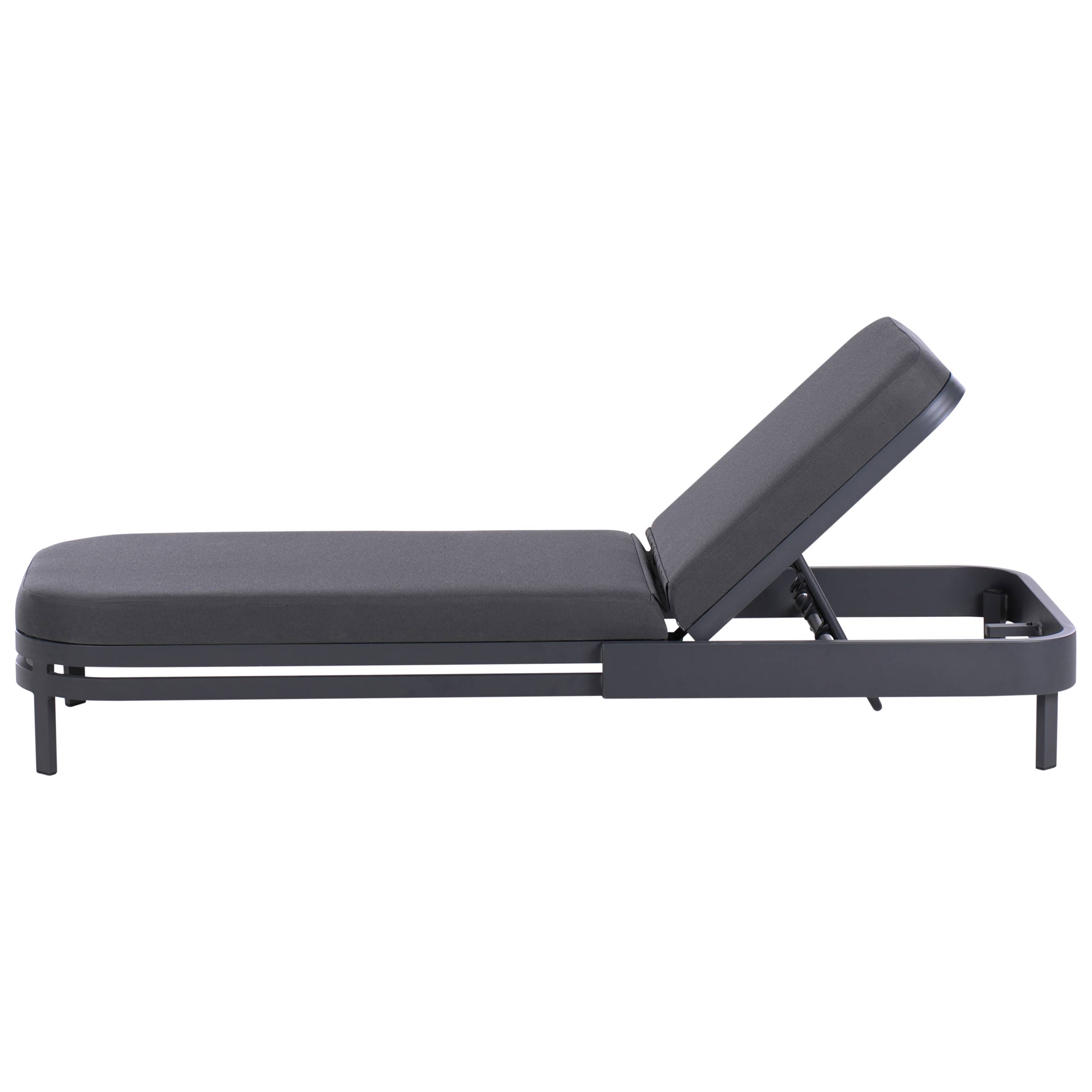 Beliani - Chaise longue Aluminium Gris graphite NETTUNO - 65x194x73- Beliani - Image 5