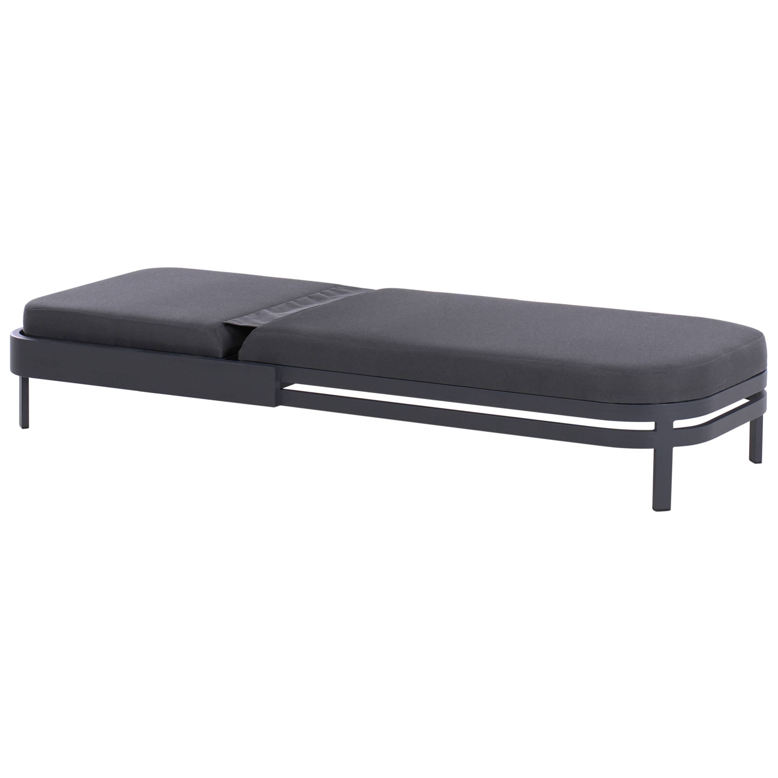 Beliani - Chaise longue Aluminium Gris graphite NETTUNO - 65x194x73- Beliani - Image 4