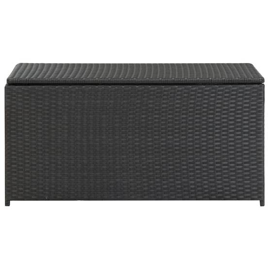 Coffre de rangement - Boîte de rangement extérieure - Coffre de jardin résine tressée 100x50x50 cm noir - Image 1