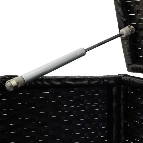 Coffre de rangement - Boîte de rangement extérieure - Coffre de jardin résine tressée 100x50x50 cm noir - Image 7
