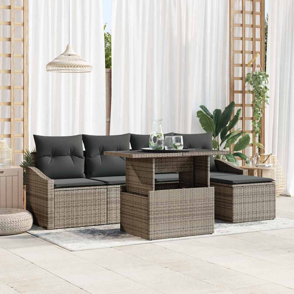 ComfortXL - Canapé Extérieur Gris avec Table Ajustable et Coffre Rangement 6 Pièces – ComfortXL Outdoor Living - Image 1