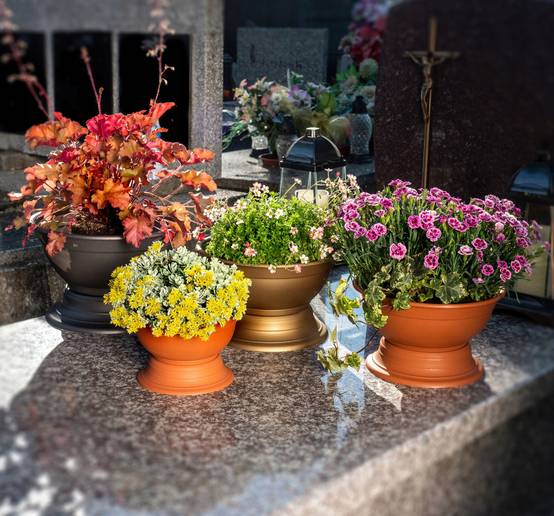 Pot à fleurs avec pied - Résistant aux intempéries - En plastique - Diamètre: 29,5 cm - Doré - Image 5