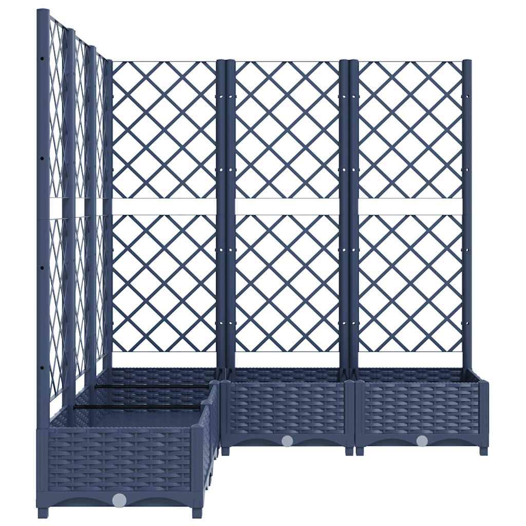ComfortXL - Grande jardinière carrée avec treillis brise-vue Bleu Gris 120x121,5cm PP – ComfortXL Outdoor Living - Image 5