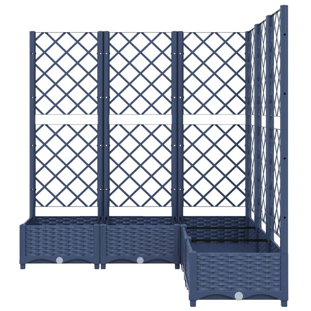 ComfortXL - Grande jardinière carrée avec treillis brise-vue Bleu Gris 120x121,5cm PP – ComfortXL Outdoor Living - Image 4