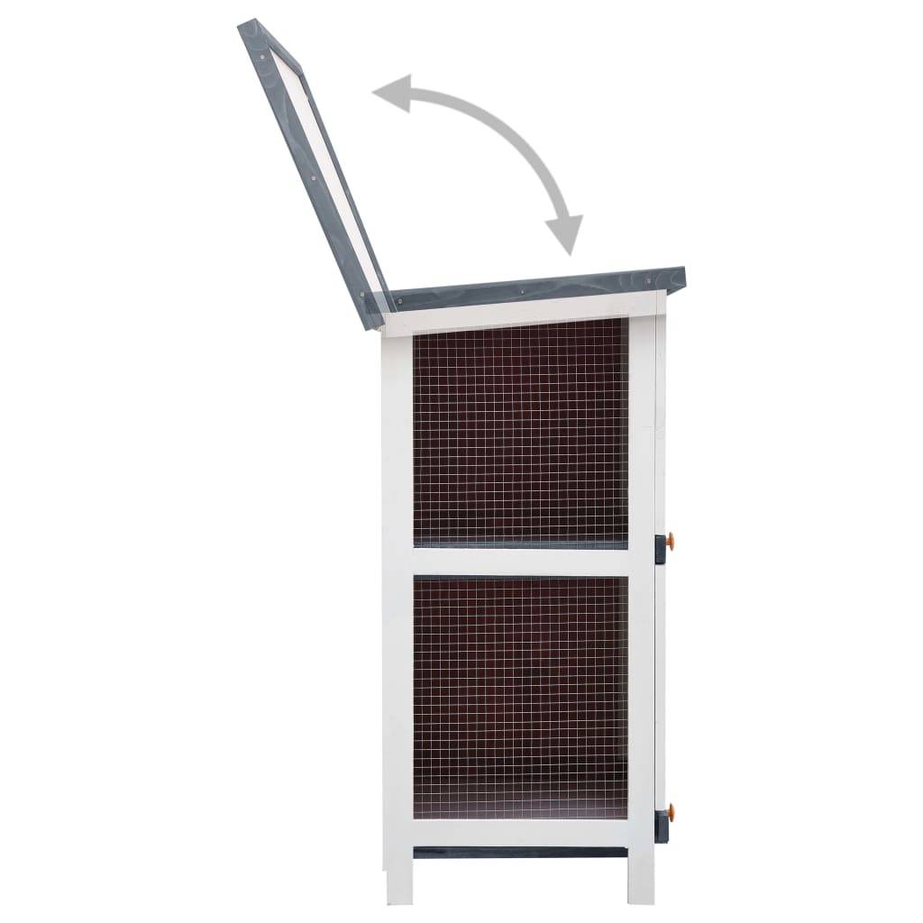 Vidaxl - Clapier d'extérieur 4 portes Gris Bois vidaXL 170834 - Image 6