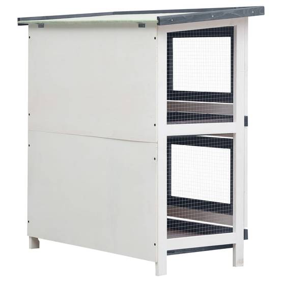 Vidaxl - Clapier d'extérieur 4 portes Gris Bois vidaXL 170834 - Image 7