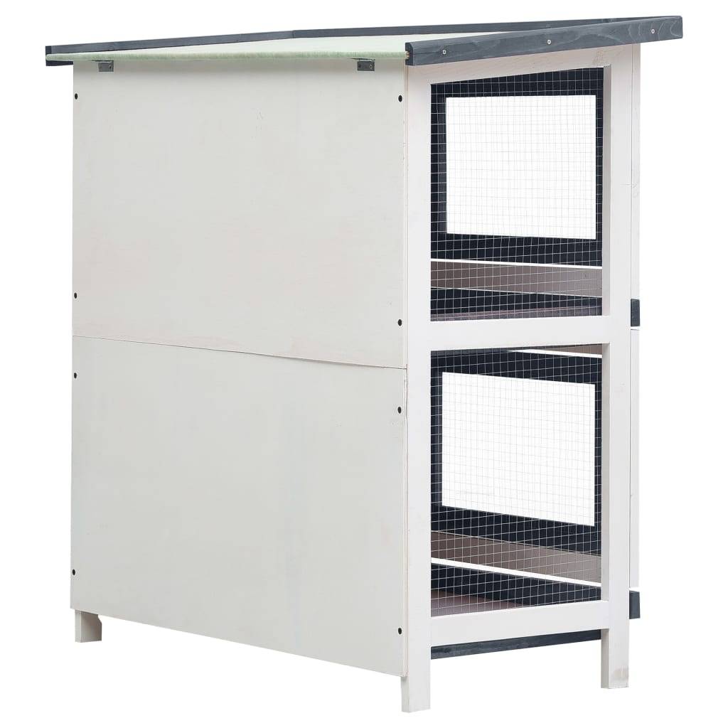 Vidaxl - Clapier d'extérieur 4 portes Gris Bois vidaXL 170834 - Image 7