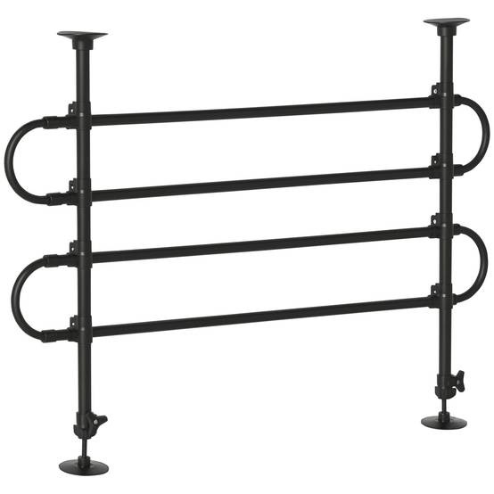 Barrière de protection de voiture pour chiens, grille universelle en acier pour coffre, réglable en largeur et hauteur 87-135 x 60-105 cm Noir - Image 1