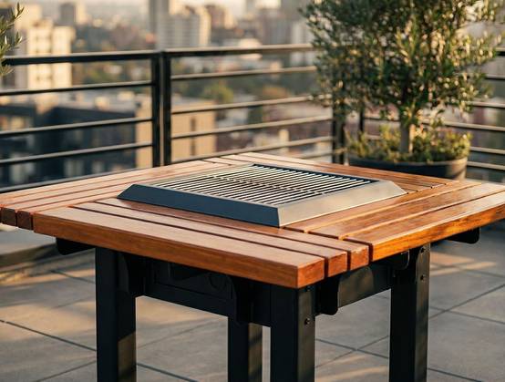 Purline - Barbecue charbon acier corten avec table en bois EFP54 – Purline - Image 7