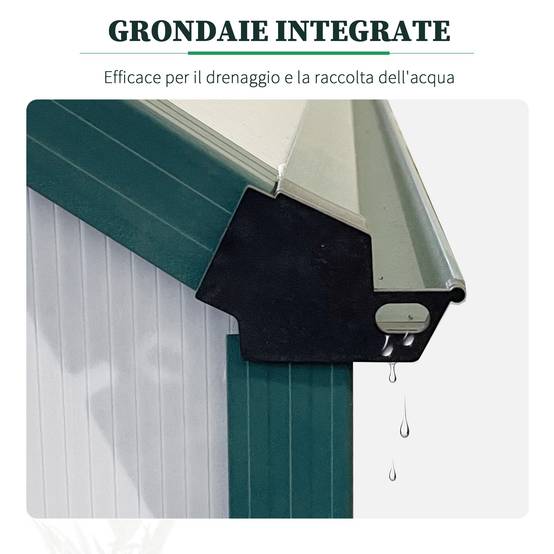 Serre de jardin rigide panneaux polycarbonate et structure aluminium pour culture de potager 190x253x199cm vert - Image 9