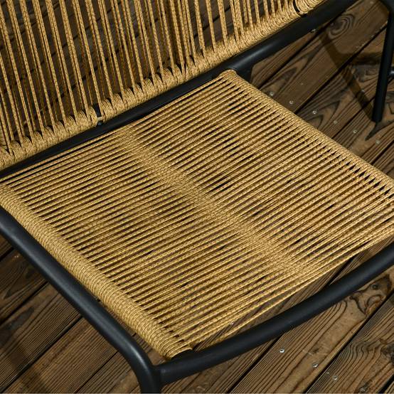 Ensemble salon jardin 2 fauteuils résine tressée table basse acier vert – ComfortXL Outdoor Living - Image 7