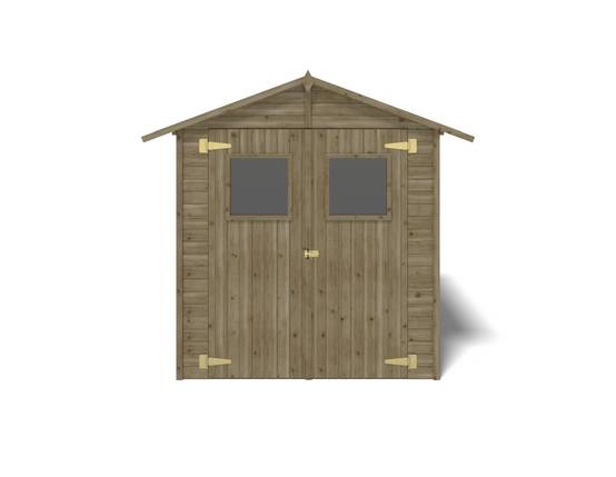 Altanka - Abri de jardin en bois 3.46 m2 - 1.9x1.82 m - traité - Couleur: vert - DOM218 - ALTANKA - Image 4