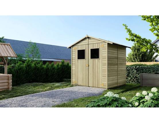 Altanka - Abri de jardin en bois 3.46 m2 - 1.9x1.82 m - traité - Couleur: vert - DOM218 - ALTANKA - Image 2