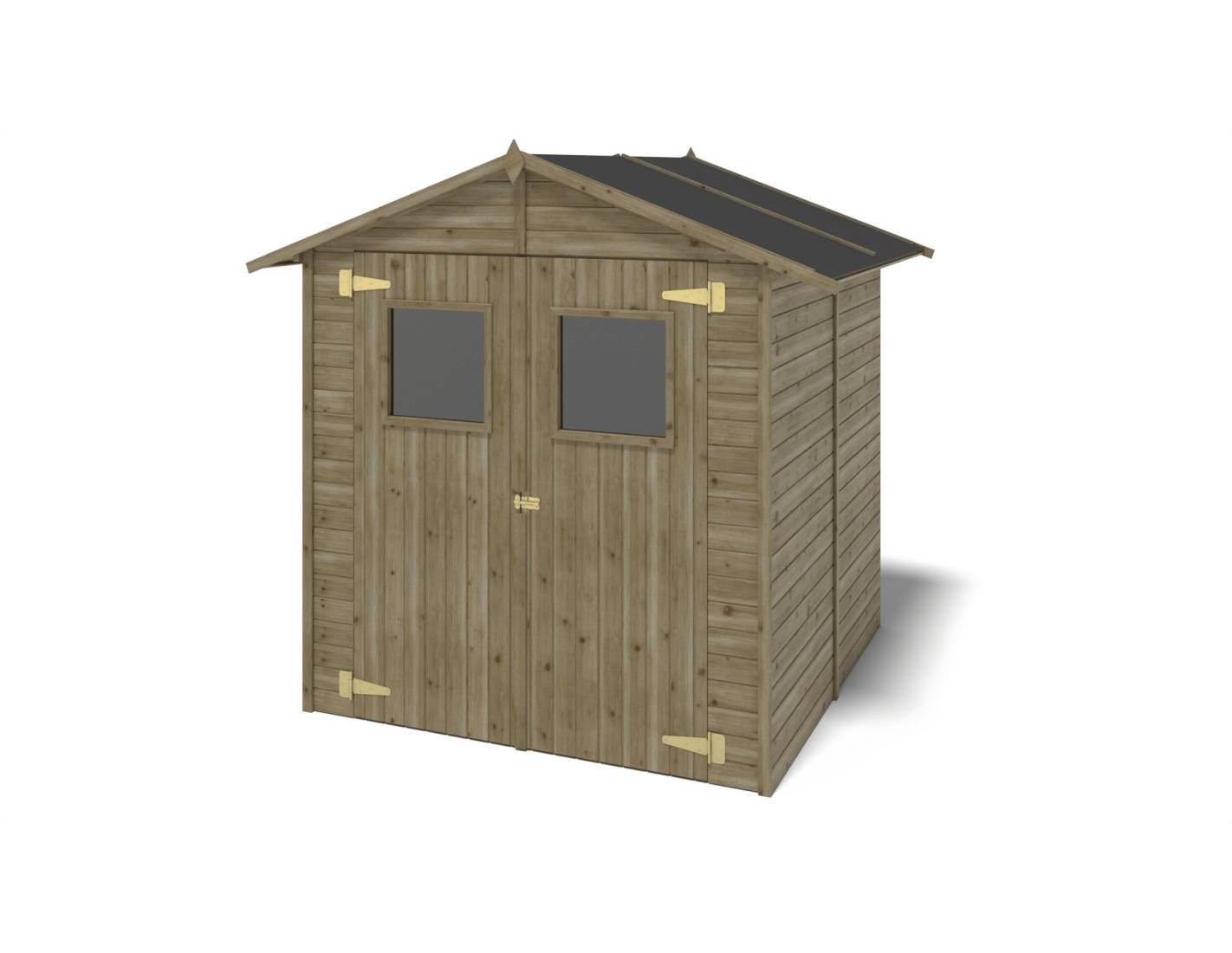 Altanka - Abri de jardin en bois 3.46 m2 - 1.9x1.82 m - traité - Couleur: vert - DOM218 - ALTANKA - Image 1