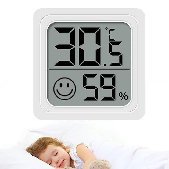 Thermomètre Hygromètre électronique 5×5×1.5 cm Blanc - IntiMeg - Image 1