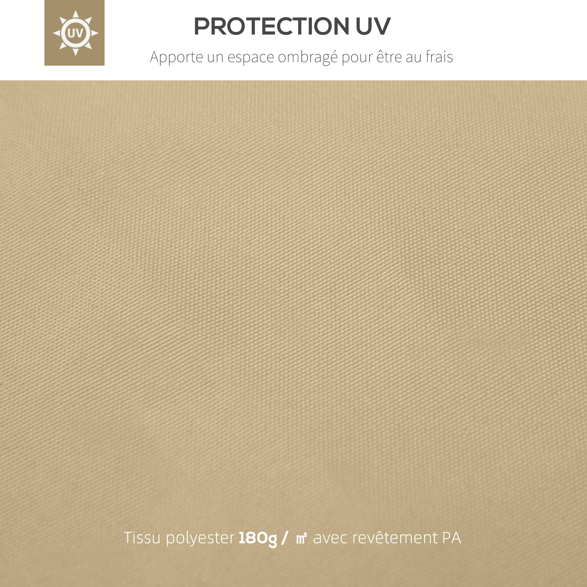 Toit de Remplacement pour pavillon de Jardin Toile de Rechange pour pavillon tonnelle Tente 3 x 3 m Beige - Image 6