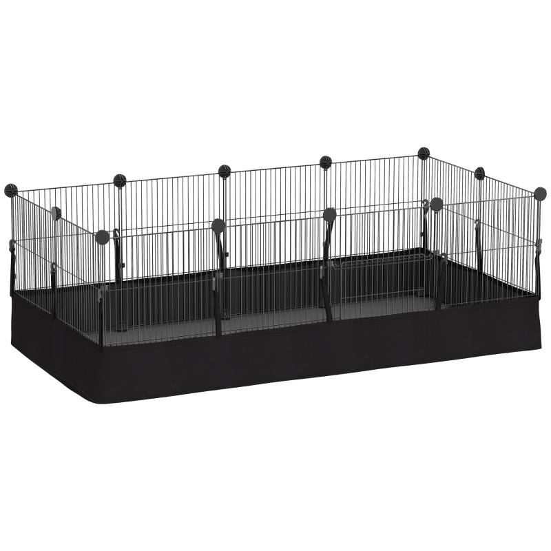ComfortXL - Enclos modulable acier lapin rongeur avec tapis imperméable 120x60x40 cm noir - ComfortXL Outdoor Living - Image 2