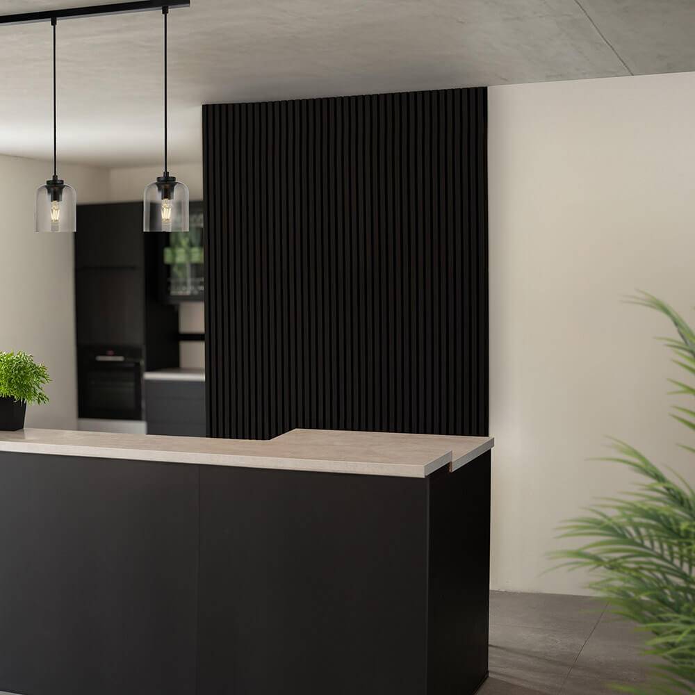 Home Deluxe - Panneau acoustique HOME DELUXE Deep Black - 80 x 40 cm I Panneaux acoustiques en bois Panneau mural Panneau acoustique Panneau MDF Revêtement mural - Image 3